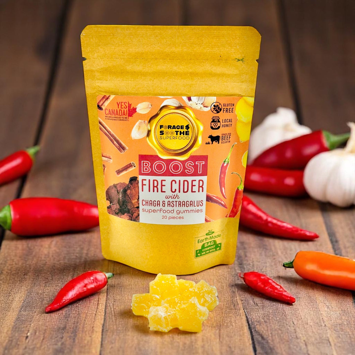 BOOST Fire Cider with Chaga & Astragalus Superfood Gummies