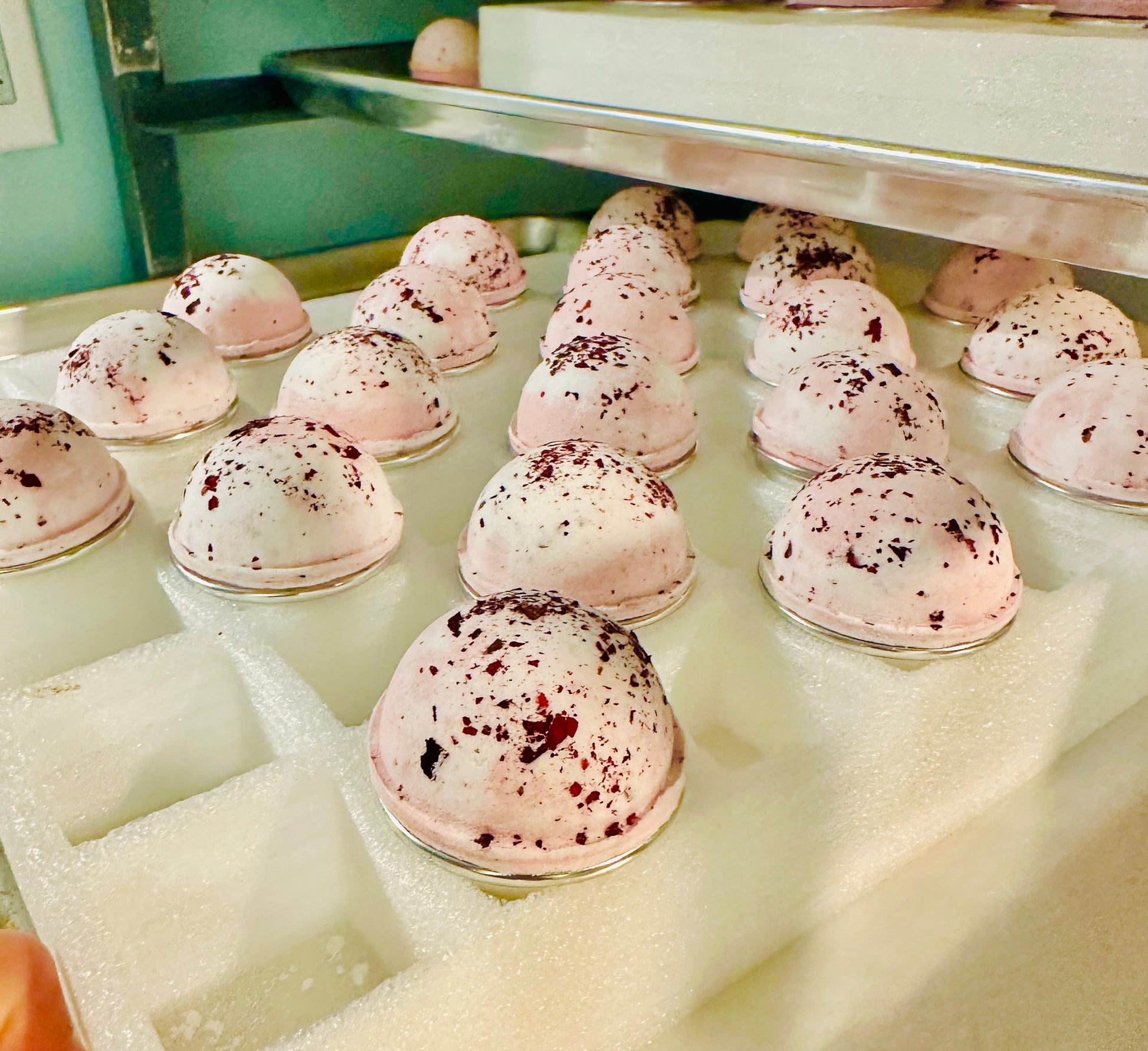 batch of natural bath bombs in a tray