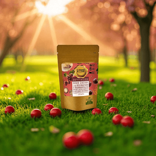 REVITALIZE Sour Cherry, Red Hawthorn & 4 - Mushroom Blend Superfood Gummies - Forage & Soothe
