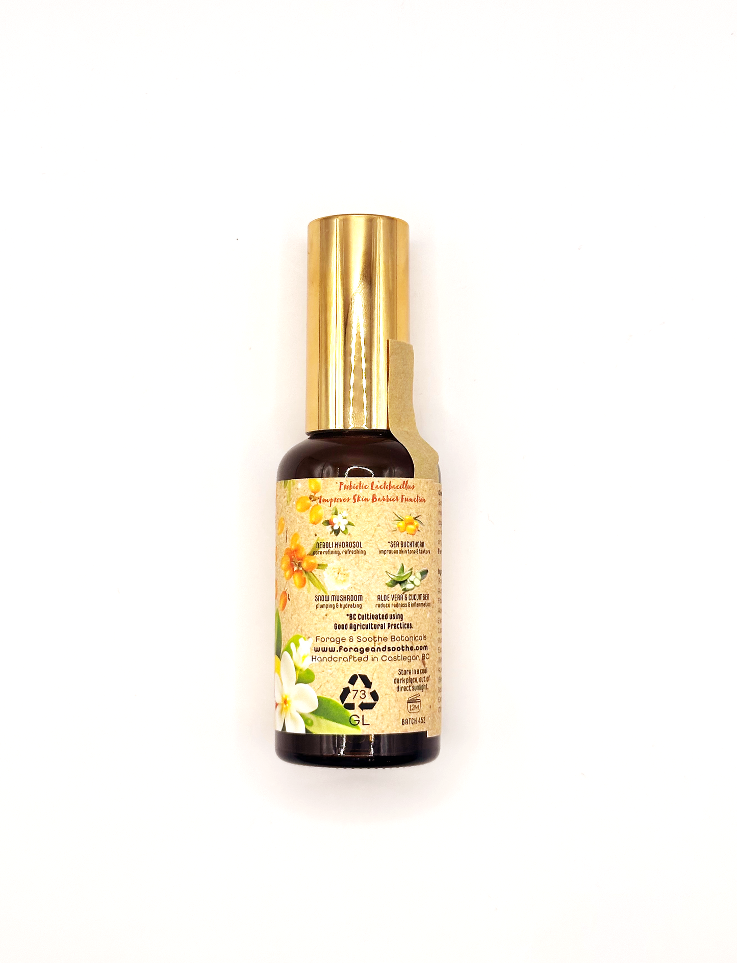 Probiotic Sea Buckthorn Neroli, Aloe, Cucumber & Snow Mushroom Toning Facial Mist