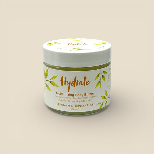 HYDRATE Moisturizing Body Butter - Bergamot & Sandalwood - Forage & Soothe