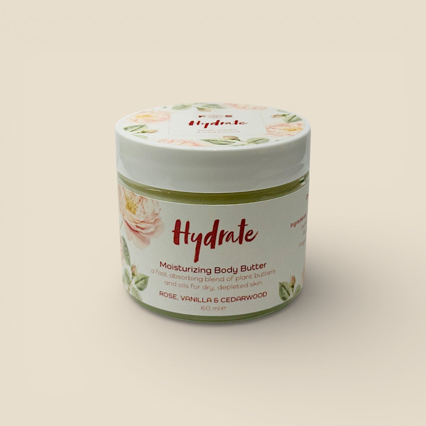 HYDRATE Moisturizing Body Butter - Rose, Vanilla & Cedarwood - Forage & Soothe