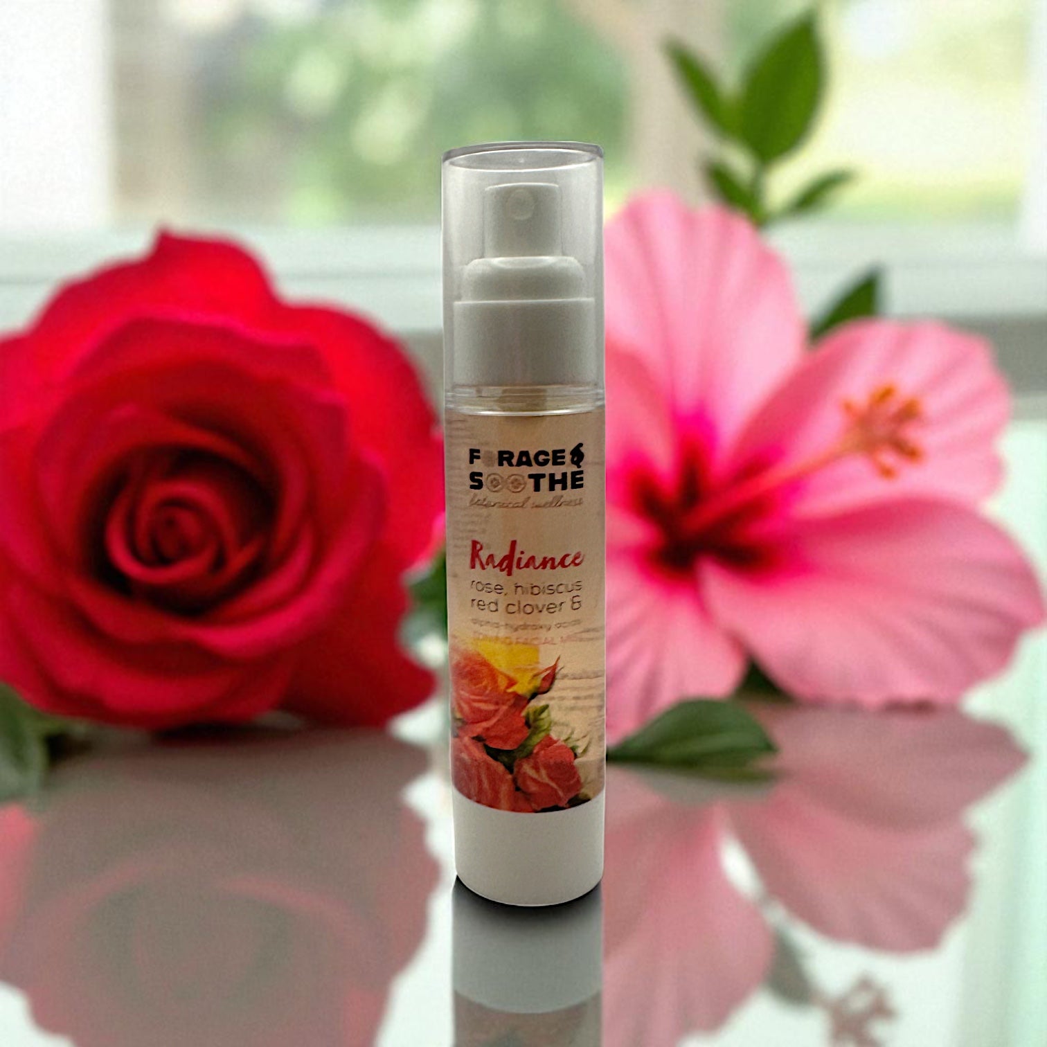 RADIANCE Rose, Hibiscus, Red Clover & Alpha - Hydroxy Acids Toning Facial Mist - Forage & Soothe