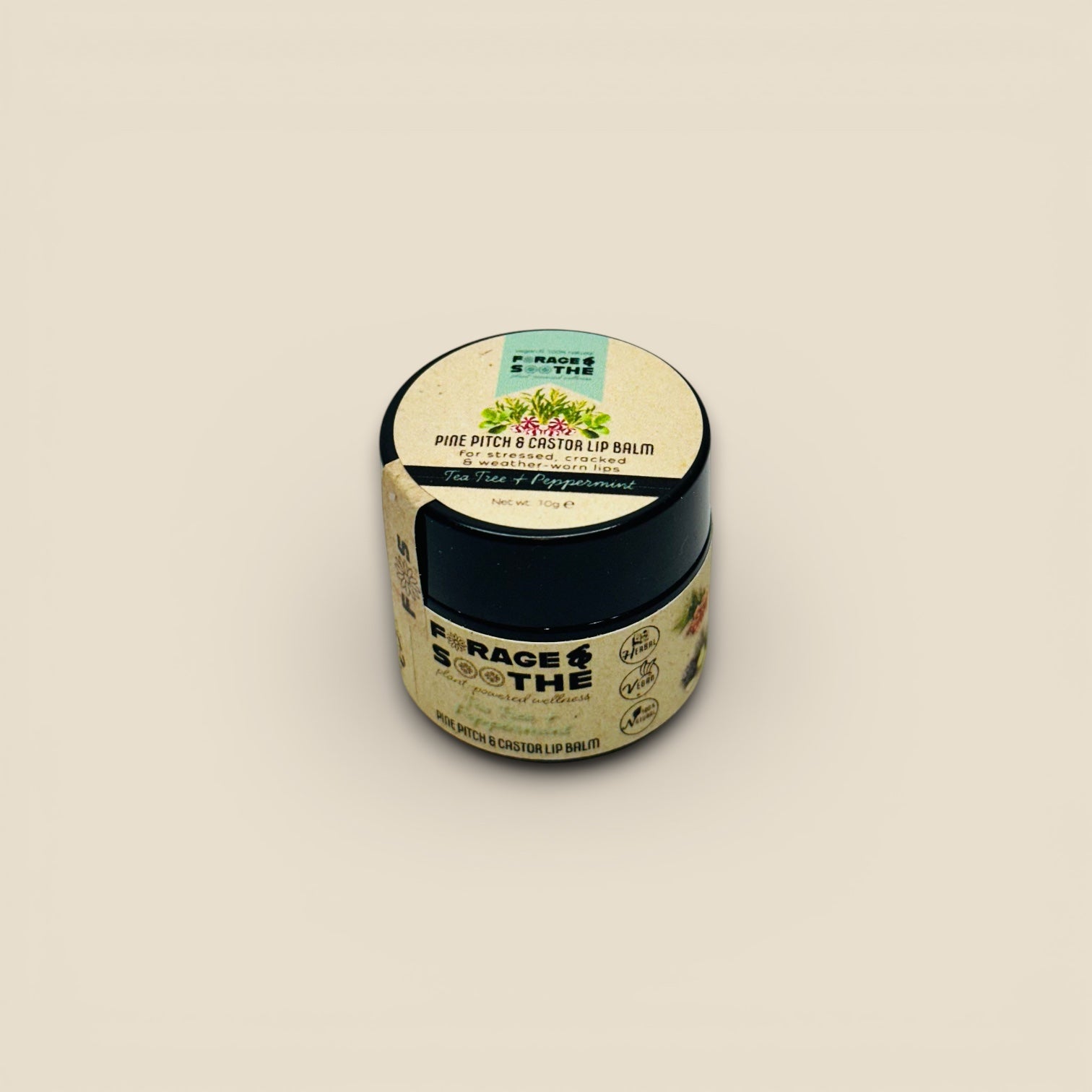 Tea Tree & Peppermint Pine Pitch & Castor Lip Balm - Forage & Soothe